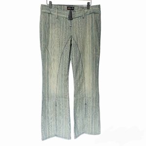 dELiA*s - Women's "Sliding Doors" Green Blue Pinstripe Pants Size XXL